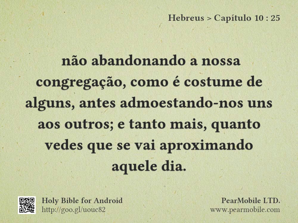 Hebreus, Capítulo 10:25